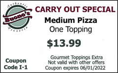 Carry Out Special Medium Size Pizza $13.99