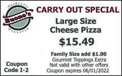 Carry Out Special Large Size Cheese Pizza $15.49