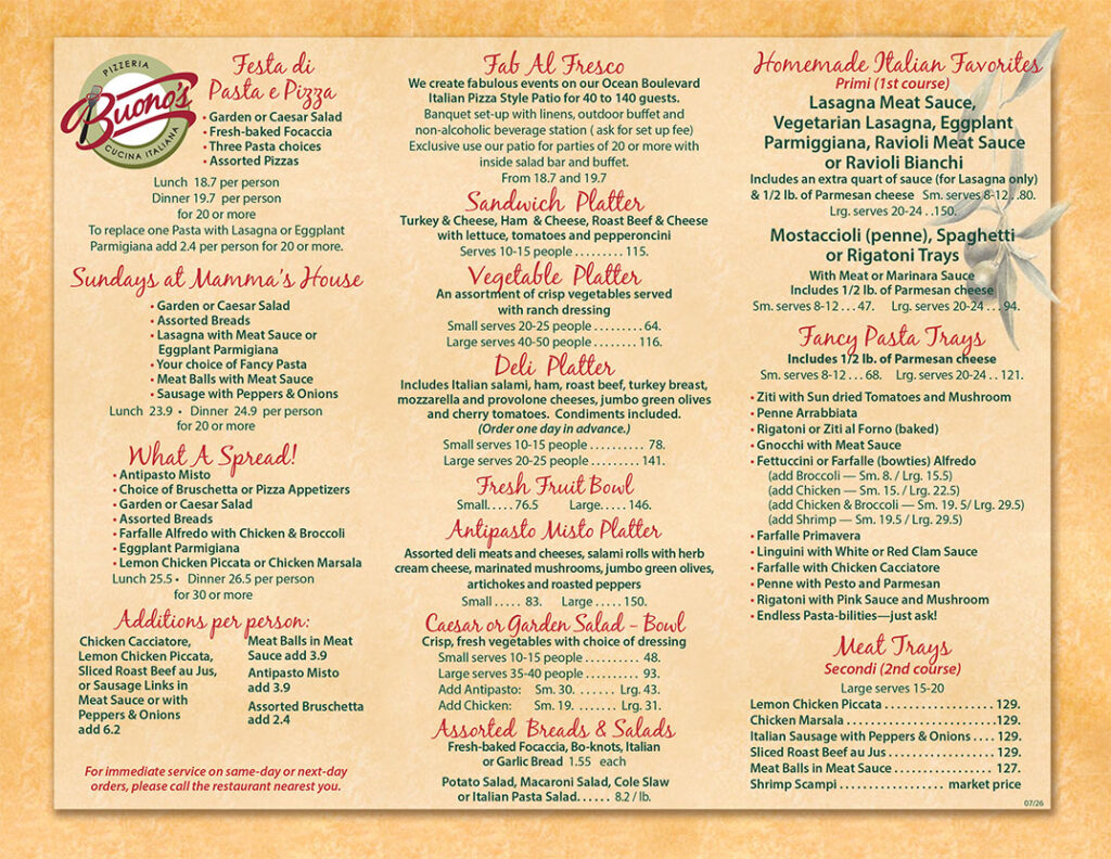 Catering Menu